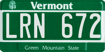 VT license plate LRN672