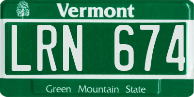 VT license plate LRN674