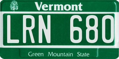 VT license plate LRN680
