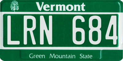 VT license plate LRN684
