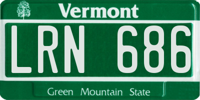 VT license plate LRN686