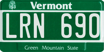 VT license plate LRN690
