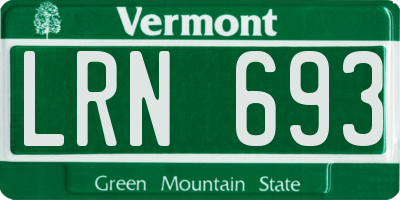 VT license plate LRN693