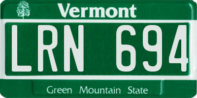 VT license plate LRN694