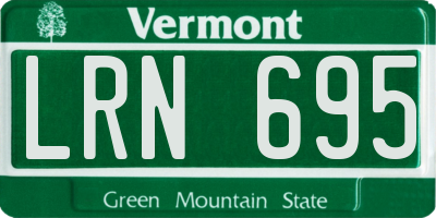 VT license plate LRN695
