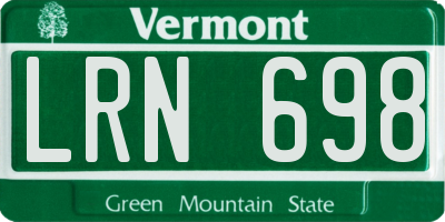 VT license plate LRN698