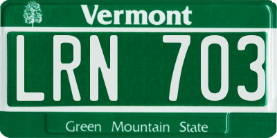 VT license plate LRN703