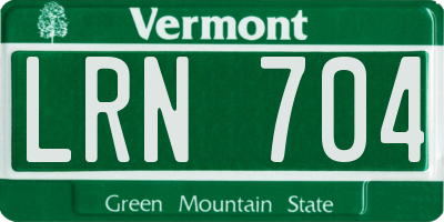 VT license plate LRN704