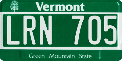 VT license plate LRN705