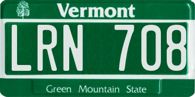 VT license plate LRN708