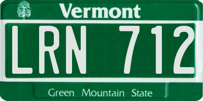 VT license plate LRN712