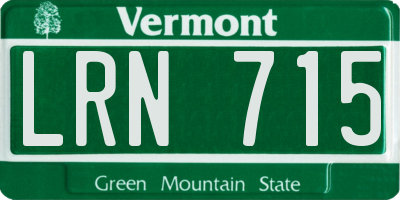 VT license plate LRN715