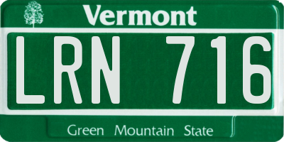 VT license plate LRN716