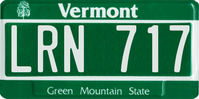 VT license plate LRN717