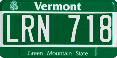 VT license plate LRN718