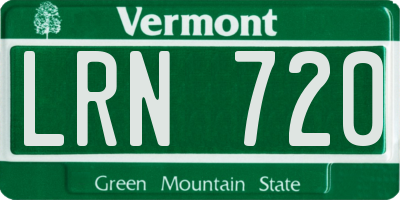 VT license plate LRN720