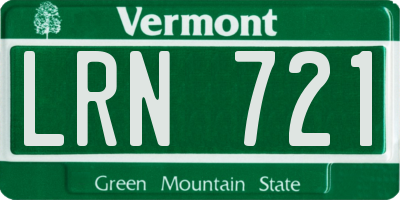 VT license plate LRN721