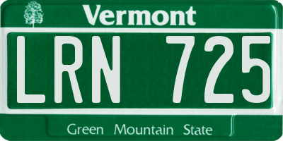 VT license plate LRN725