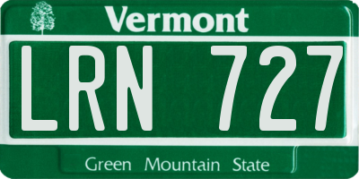 VT license plate LRN727