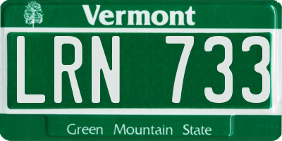 VT license plate LRN733