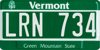 VT license plate LRN734