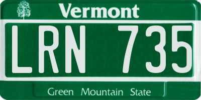 VT license plate LRN735