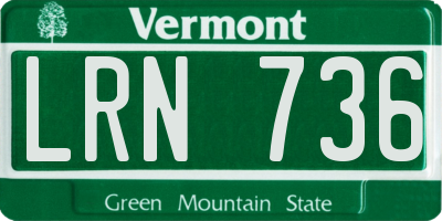 VT license plate LRN736
