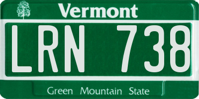 VT license plate LRN738