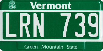 VT license plate LRN739