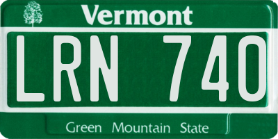 VT license plate LRN740