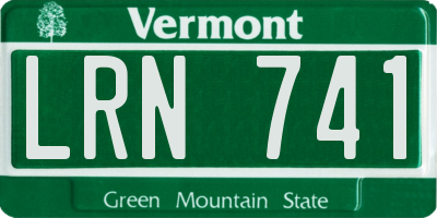 VT license plate LRN741