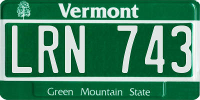 VT license plate LRN743