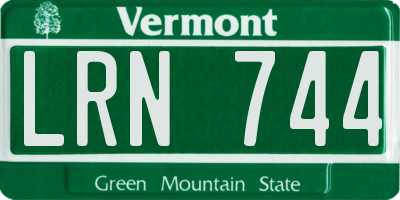 VT license plate LRN744