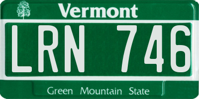 VT license plate LRN746