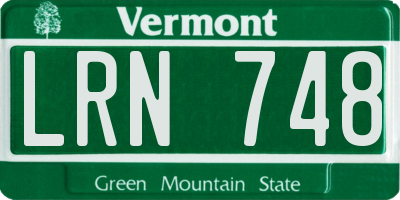 VT license plate LRN748