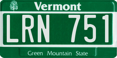 VT license plate LRN751
