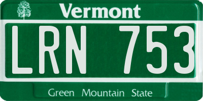 VT license plate LRN753