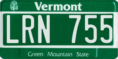 VT license plate LRN755