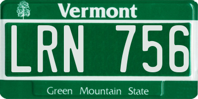 VT license plate LRN756