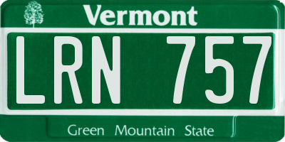 VT license plate LRN757