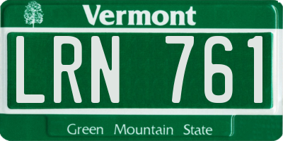 VT license plate LRN761