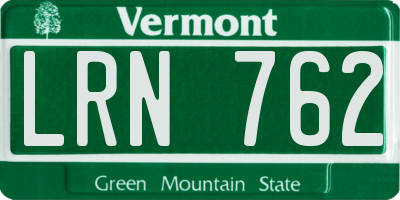 VT license plate LRN762