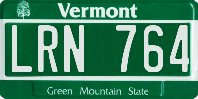 VT license plate LRN764