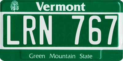 VT license plate LRN767