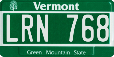 VT license plate LRN768