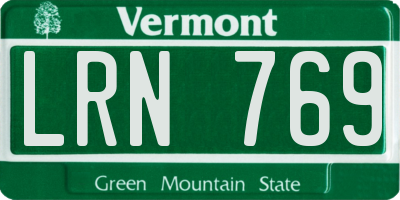 VT license plate LRN769