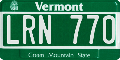 VT license plate LRN770