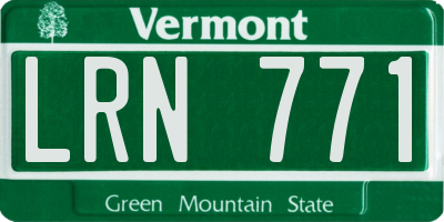 VT license plate LRN771