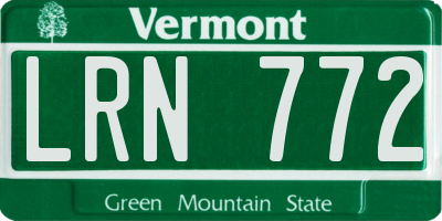 VT license plate LRN772