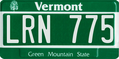 VT license plate LRN775